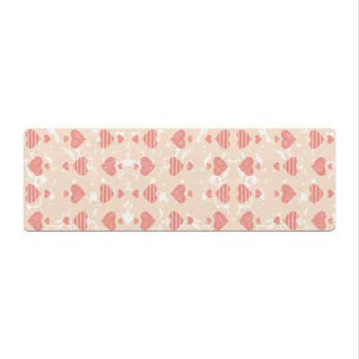 Geometric Love Stripes Bath Mat for Tub,Non Slip Bathroom Floor Runner Rug Quick Dry & Absorbent Diatomaceous Earth Shower Sink Kitchen Washable Doormat,Abstract Minimalistic Aesthetic Art 20"x63"