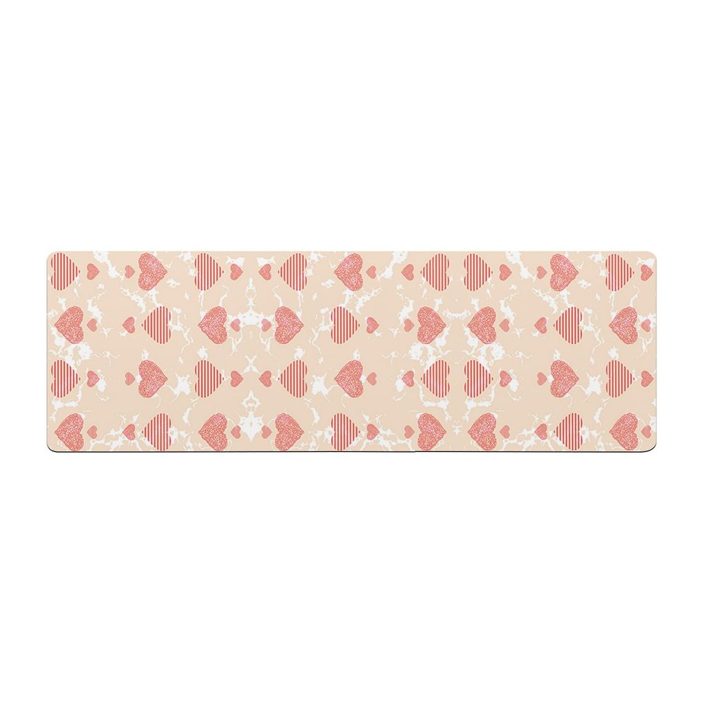 Geometric Love Stripes Bath Mat for Tub,Non Slip Bathroom Floor Runner Rug Quick Dry & Absorbent Diatomaceous Earth Shower Sink Kitchen Washable Doormat,Abstract Minimalistic Aesthetic Art 20"x63"