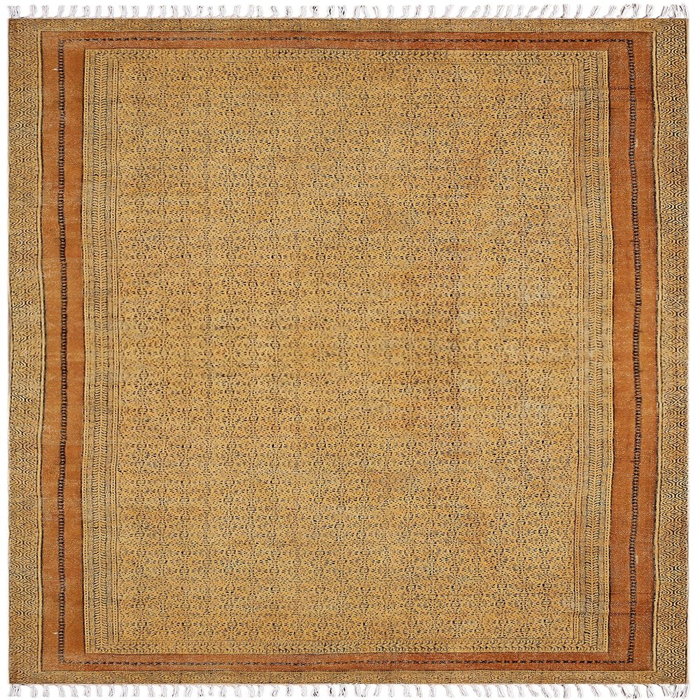 2.6x8 Runner Rug Kilim Rug Handmade Boho Rug Oriental Rug Bronze Black Cotton Rug Thick 0.19 inches Easy Washable Rug Flatweave Rugs for Small Bedside Runner Kitchen Runner Hallway Stair Runner