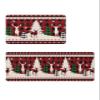 Winter Bath Mat for Tub,Non Slip Bathroom Floor Runner Rug Quick Dry & Absorbent Diatomaceous Earth Shower Sink Kitchen Washable Doormat,Christmas Reindeer Snowflake Winter Red Lattice 16x24+16x47 view 1