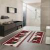 Winter Bath Mat for Tub,Non Slip Bathroom Floor Runner Rug Quick Dry & Absorbent Diatomaceous Earth Shower Sink Kitchen Washable Doormat,Christmas Reindeer Snowflake Winter Red Lattice 16x24+16x47 view 2