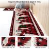 Winter Bath Mat for Tub,Non Slip Bathroom Floor Runner Rug Quick Dry & Absorbent Diatomaceous Earth Shower Sink Kitchen Washable Doormat,Christmas Reindeer Snowflake Winter Red Lattice 16x24+16x47 view 4