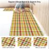 Farmhouse Lattice Plaid Bath Mat for Tub,Non Slip Bathroom Floor Runner Rug Quick Dry & Absorbent Diatomaceous Earth Shower Sink Kitchen Doormat,Thanksgiving Fall Orange Green Yellow 24x36+24x71 view 4