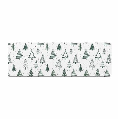 Green Xmas Tree Bath Mat for Tub,Non Slip Bathroom Floor Runner Rug Quick Dry & Absorbent Diatomaceous Earth Shower Sink Bedroom Kitchen Washable Doormat,Vintage Christmas Bohemia Dot 20"x63"