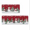 Christmas Snowmen Bath Mat for Tub,Non Slip Bathroom Floor Runner Rug Quick Dry & Absorbent Diatomaceous Earth Shower Sink Bedroom Kitchen Washable Doormat,Xmas Snowflake Winter Holiday 18x30+18x60 view 1