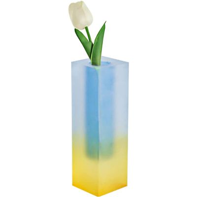 Small Modern Crystal Square Bud Vase,Acrylic Flower Vase for Aesthetic Room Decor,Colorful Tube Vase Hydroponic Vase for Wedding Tabletop Centerpieces,Events,Party,Home Office Decor (Blue B)