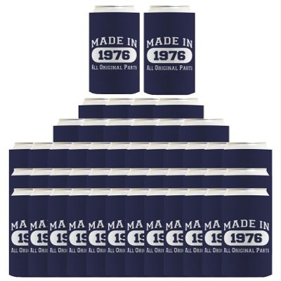 50th Birthday Decorations For Men Made In 1976 48-Pack Ultra Slim Seltzer Can Coolers