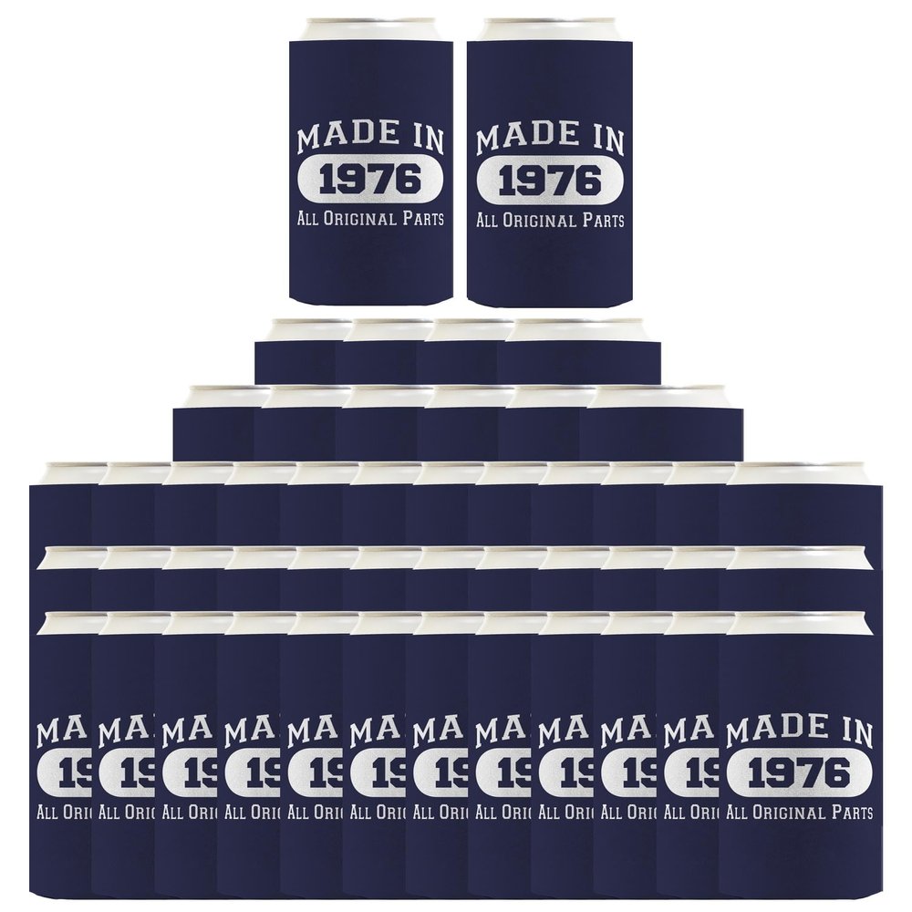 50th Birthday Decorations For Men Made In 1976 48-Pack Ultra Slim Seltzer Can Coolers