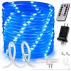WYZworks 25ft Blue LED Rope Light - 8 Modes, Waterproof Outdoor Accent Lighting with Remote, Flexible Clear Tube, ETL Certified, Garden, Patio, Backyard, Holiday Christmas, Palm Tree, Ambient Decor view 1