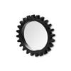HomeRoots 26" Black Cog Round Metal Frame Wall Mirror view 1