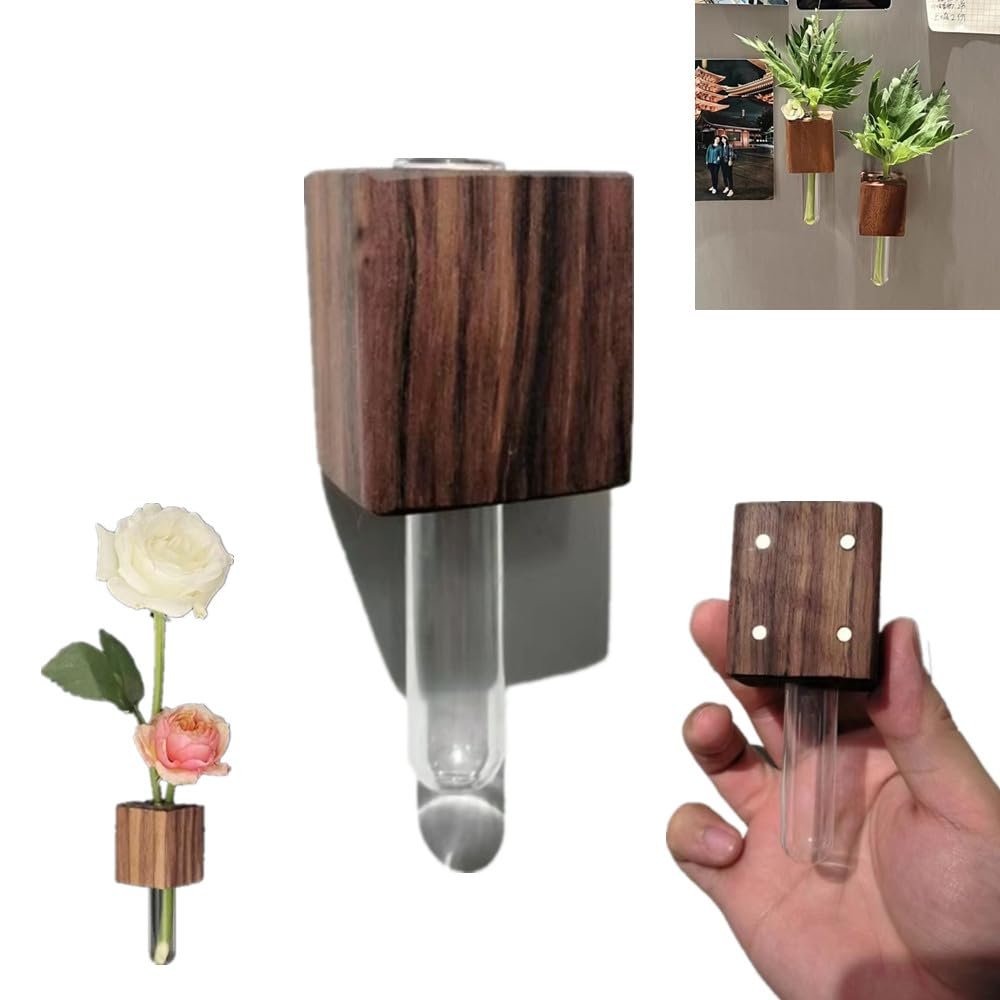 Mini Detachable Glass Vase Fridge Magnets, for Flower, Branch, Grass, Hydroponic Plant Culture Tube with Magnetic Attachment to Metal Surface, 1/3/5pcs Available (1 pcs)