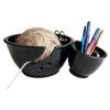 Compartment Double Yarn Bowl Caddy for Knitting and Crochet with Scissor & Notion Storage in Teal Green and Blue Finish (Black) view 2