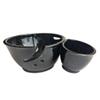 Compartment Double Yarn Bowl Caddy for Knitting and Crochet with Scissor & Notion Storage in Teal Green and Blue Finish (Black) view 3