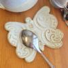 Mariposa Butterfly Shaped Spoon Rest for Kitchen Countertop Coffee Bar Decor Mini Size Holder (French ButterCream) view 3