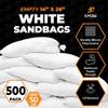 Xpose Safety Heavy Duty Sand Bags with Tie Strings Empty Woven Polypropylene Sandbags for Hurricane Flood Protection, 50 lb Capacity, 14" x 26", White, Pack of 500 view 3