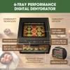 Excalibur Electric Food Dehydrator Performance Series 6-Tray with Adjustable Temperature Control Includes Stainless Steel Drying Trays Glass Door Top View Window and LED Display Progress Bar, Black view 4
