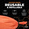 Xpose Safety Heavy Duty Sand Bags with Tie Strings Empty Woven Polypropylene Sandbags for Hurricane Flood Protection, 50 lb Capacity, 14" x 26", Orange, Pack of 10 view 4