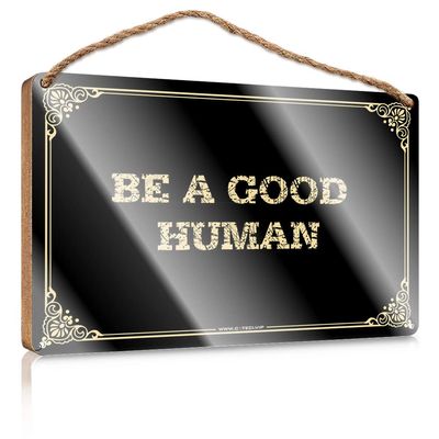 Farmhouse Hanging Sign Be A Good Human Wooden Sign Kitchen Signs Wall Decor Fall Signs for Home Decor (Color : Colour, Size : 20X30CM)