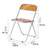Modern Acrylic Folding Chair Transparent Chairs, Crystal Folding Chair, PC Plastic Living Room Seat, Chrome Frame, Foldable Clear Chair for Outside Inside (Color : Beige, Size : 48 * 48 * 75cm) view 3