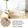 Modern Acrylic Folding Chair Transparent Chairs, Crystal Folding Chair, PC Plastic Living Room Seat, Chrome Frame, Foldable Clear Chair for Outside Inside (Color : Beige, Size : 48 * 48 * 75cm) view 4