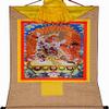 Silk Scroll Painting,Tibetan Thangka,Guru Dragpo,A Fierce Emanation of Guru-Saint Padmasambhava, Tibetan Thangka Painting Art,Buddhist Thangka Brocade,Buddha Tapestry with Scroll ( Color : Blu , Size view 1