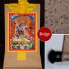 Silk Scroll Painting,Tibetan Thangka,Guru Dragpo,A Fierce Emanation of Guru-Saint Padmasambhava, Tibetan Thangka Painting Art,Buddhist Thangka Brocade,Buddha Tapestry with Scroll ( Color : Blu , Size view 3