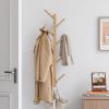 Furshus Coat Rack Wall Mount,Bamboo Vertical Hat Rack for Wall,Wall Coat Tree,Coat Hanger,Floating Coat Rack for Hats,Jackets,Bags,Entryway Bedroom (Natural) view 1