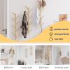 Furshus Coat Rack Wall Mount,Bamboo Vertical Hat Rack for Wall,Wall Coat Tree,Coat Hanger,Floating Coat Rack for Hats,Jackets,Bags,Entryway Bedroom (Natural) view 3