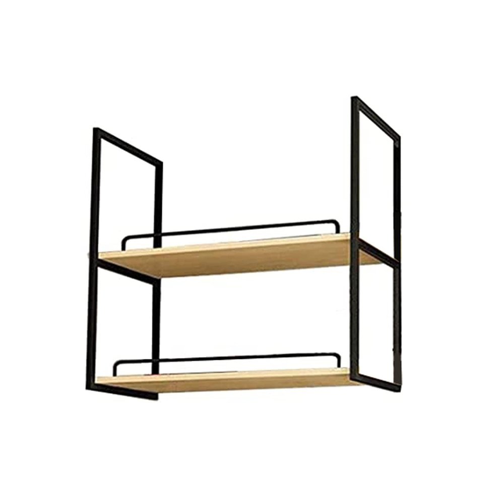 JIAHESHYP 2 Layer Ceiling ShelfIron Wall Hanging Wall Shelf Suspended Ceiling Storage Rack - Floating Shelf - Cabinets Racks & Shelveswith Guardrail (Size : 120 * 30 * 80cm)