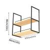 JIAHESHYP 2 Layer Ceiling ShelfIron Wall Hanging Wall Shelf Suspended Ceiling Storage Rack - Floating Shelf - Cabinets Racks & Shelveswith Guardrail (Size : 120 * 30 * 80cm) view 2