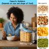 Besmall Cereal Containers Storage Small Food Storage Containers with Pour Spout, Measuring Cup for Rice Flour Sugar Dog Cat Dry Food Dispenser Plastic Kitchen Airtight Canister 1.8L BPA Free view 3