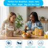 Besmall Cereal Containers Storage Small Food Storage Containers with Pour Spout, Measuring Cup for Rice Flour Sugar Dog Cat Dry Food Dispenser Plastic Kitchen Airtight Canister 1.8L BPA Free view 4