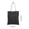 PATIKIL Canvas Tote Bag for Women, Double-Sided Canvas Bag with Handles Bulk Cotton Sturdy Reusable Tote Bag Washable Plaid for Teacher Shopping Gifts Grocery, Black view 2