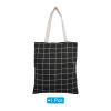 PATIKIL Canvas Tote Bag for Women, Double-Sided Canvas Bag with Handles Bulk Cotton Sturdy Reusable Tote Bag Washable Plaid for Teacher Shopping Gifts Grocery, Black view 3