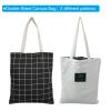 PATIKIL Canvas Tote Bag for Women, Double-Sided Canvas Bag with Handles Bulk Cotton Sturdy Reusable Tote Bag Washable Plaid for Teacher Shopping Gifts Grocery, Black view 4