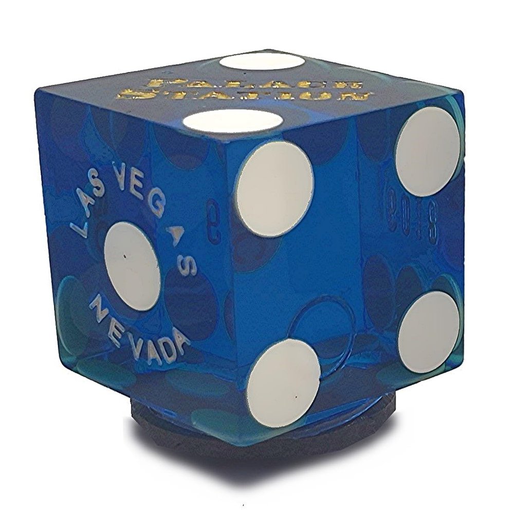 Cyber-Deals Novelty Refrigerator Magnets Featuring Genuine Las Vegas Lake Tahoe Reno Nevada Random Casino Craps Dice (Blue)