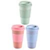 3pcs Wheat Straw Cup Juice Drinking Cup Smoothie Espresso Cup Reusable Drinking Cup Unbreakable Cups Coffee Cup with Lid Lids Freezer Cups Coffee Mug Kitchen Cups Plastic re-usable view 1