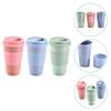 3pcs Wheat Straw Cup Juice Drinking Cup Smoothie Espresso Cup Reusable Drinking Cup Unbreakable Cups Coffee Cup with Lid Lids Freezer Cups Coffee Mug Kitchen Cups Plastic re-usable view 2