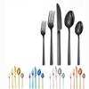 32-Pieces Black Silverware Set Food-Grade Stainless Steel Flatware Cutlery Set for 8 Forks Utensil Sets Home Essentials for New Home Mirror Polished Ergonomic Durable Birthday Party view 3