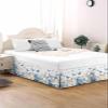 Blue Butter-Fly Bed Skirt Queen Size 16 Inch Drop with Split Corners, Country Aesthetics Gradient Brown Art Dust Ruffled Pleated Bed Skirts Wrap Around Tailored Bed Skirt Valance for Bedroom view 3