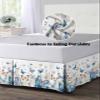 Blue Butter-Fly Bed Skirt Queen Size 16 Inch Drop with Split Corners, Country Aesthetics Gradient Brown Art Dust Ruffled Pleated Bed Skirts Wrap Around Tailored Bed Skirt Valance for Bedroom view 4