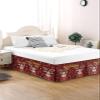 Christmas Elk Bed Skirt Queen Size 18 Inch Drop with Split Corners, Winter Snowflake Buffalo Plaid Red Dust Ruffled Pleated Bed Skirts Wrap Around Tailored Bed Skirt Valance for Bedroom view 2