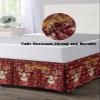 Christmas Elk Bed Skirt Queen Size 18 Inch Drop with Split Corners, Winter Snowflake Buffalo Plaid Red Dust Ruffled Pleated Bed Skirts Wrap Around Tailored Bed Skirt Valance for Bedroom view 4
