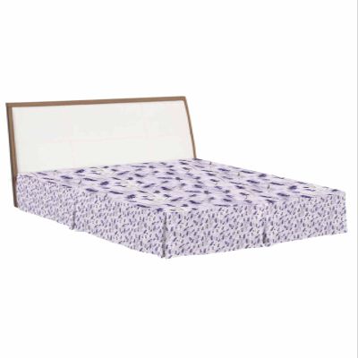 Purple Lavender Bed Skirt Queen Size 18 Inch Drop with Split Corners, Fall Leaves Country Rustic Flower Dust Ruffled Pleated Bed Skirts Wrap Around Tailored Bed Skirt Valance for Bedroom