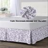 Purple Lavender Bed Skirt Queen Size 18 Inch Drop with Split Corners, Fall Leaves Country Rustic Flower Dust Ruffled Pleated Bed Skirts Wrap Around Tailored Bed Skirt Valance for Bedroom view 4