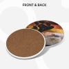 Bear Galaxy Pride Flag LGBTQ 4in Ceramic Coaster Set Non-Slip Cork Base view 2