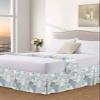 Blue and White Porcelain Bed Skirt California King 16 Inch Drop with Split Corners, Traditional Oriental Chinese Art Dust Ruffled Pleated Bed Skirts Wrap Around Tailored Bed Skirt Valance for Bedroom view 2