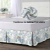 Blue and White Porcelain Bed Skirt California King 16 Inch Drop with Split Corners, Traditional Oriental Chinese Art Dust Ruffled Pleated Bed Skirts Wrap Around Tailored Bed Skirt Valance for Bedroom view 4