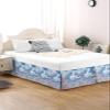 Pastel Pink Flower Bed Skirt Queen Size 18 Inch Drop with Split Corners, Farmhosue Country Sky Blue White Dust Ruffled Pleated Bed Skirts Wrap Around Tailored Bed Skirt Valance for Bedroom view 2