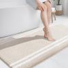 PURRUGS Bathroom Rug Non-Slip Machine Washable 30" x 60", Super Absorbent and Quick Dry Shaggy Microfiber Bath Mat, Extra Soft and Plush Bath Rug for Bathtub, Shower, and Sink, Beige view 1